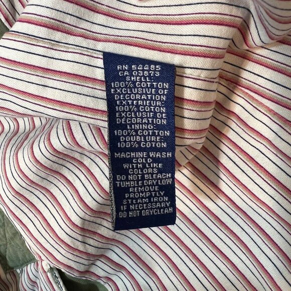 American Eagle Womens Jacket Green Collared Tan Button Down Size Medium - Picture 12 of 12